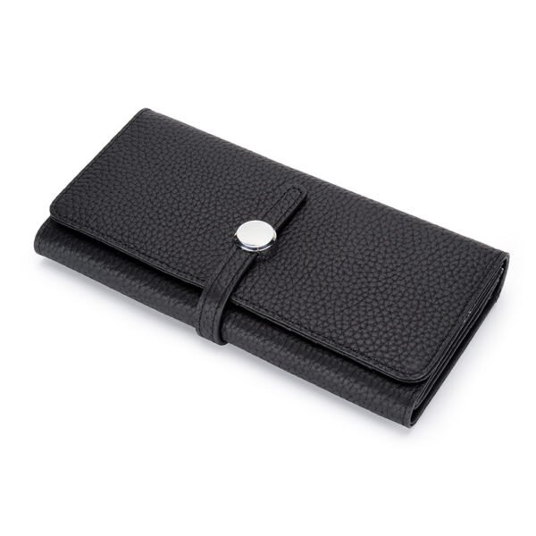 Women's Leather Long Wallet With Large Capacity Folding - Image 4