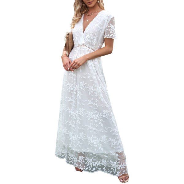 Women's Lace Crocheted Hollow Dress - Image 7