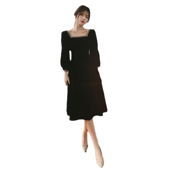 Black Primer Dress Autumn And Winter - Image 9