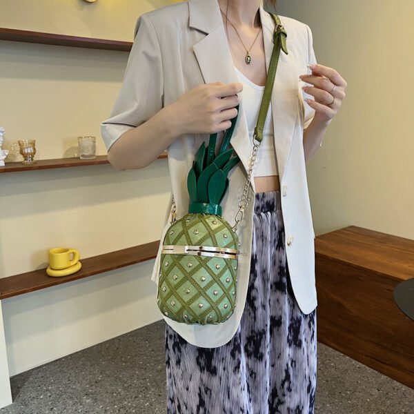 Women's Pineapple Rivet Diamond Casual Handbag - Image 2