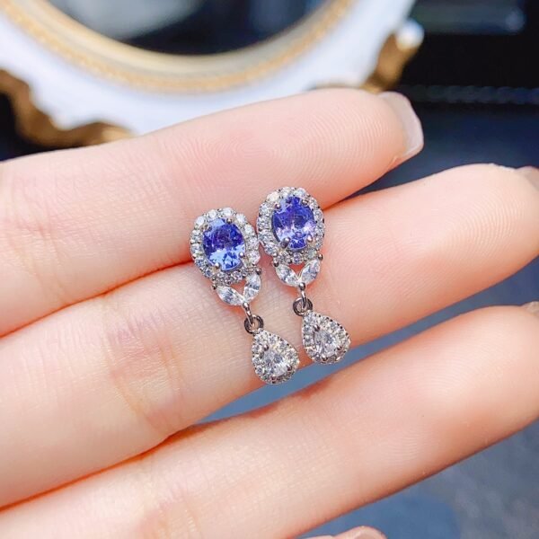 Zefeng Jewelry Natural Tanzanite Female Accessories Stud Earrings - Image 9