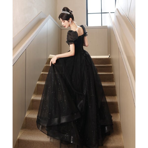 Black Evening Banquet Temperament High-end French Evening Dress - Image 4