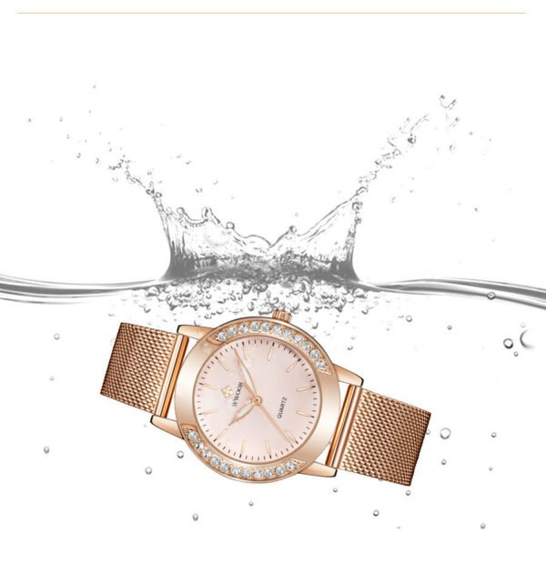 Women's Mesh Belt Quartz Watch Water Drill Bowl Watch - Image 2