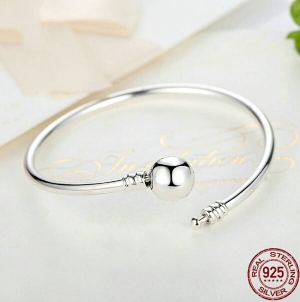 925 sterling silver fashion bracelet simple snake bone bracelet DIY sterling silver beads sterling silver bracelet personality accessories - Image 3