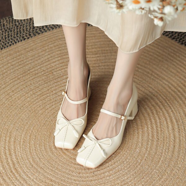 Bow Square Toe Mary Jane Shoes Women - Image 6