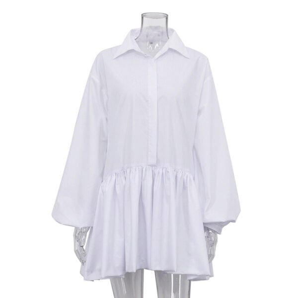 Puff Sleeve Shirt Dress Women - Image 6