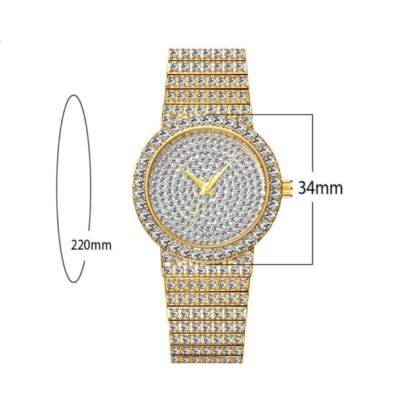 Women'S Watch Gold Korean Version Star Diamond Waterproof Quartz Watch - Image 5