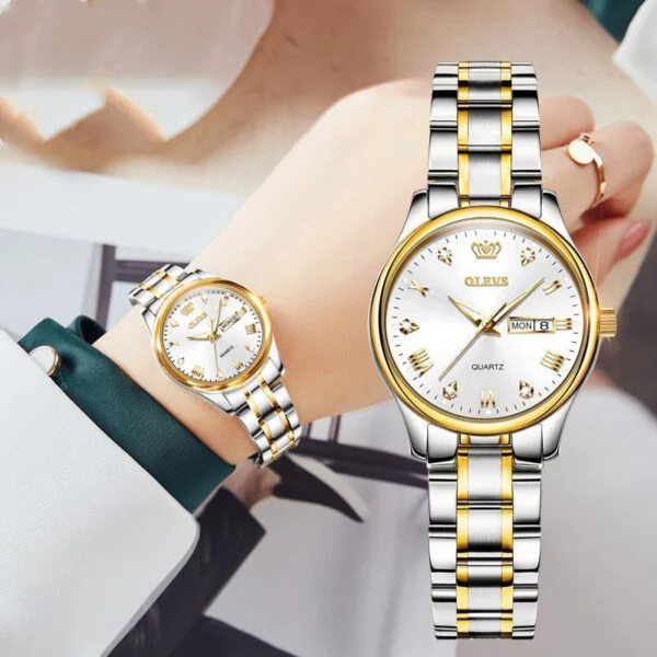 Automatic Waterproof Luminous Calendar Quartz Ladies Watch - Image 2