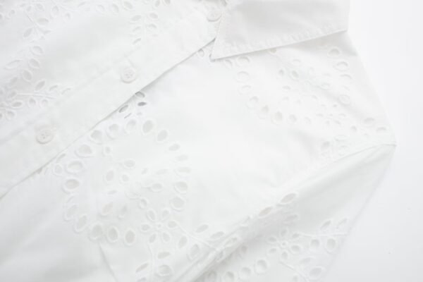 White Shirt Skirt Women's Casual Fashion Elegant Embroidery - Image 10