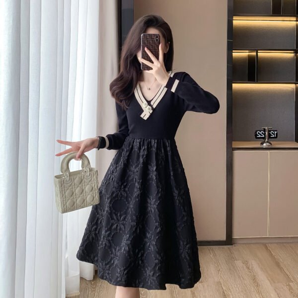 Women's Waist Slimming And Fashionable Stitching Dress - Image 7