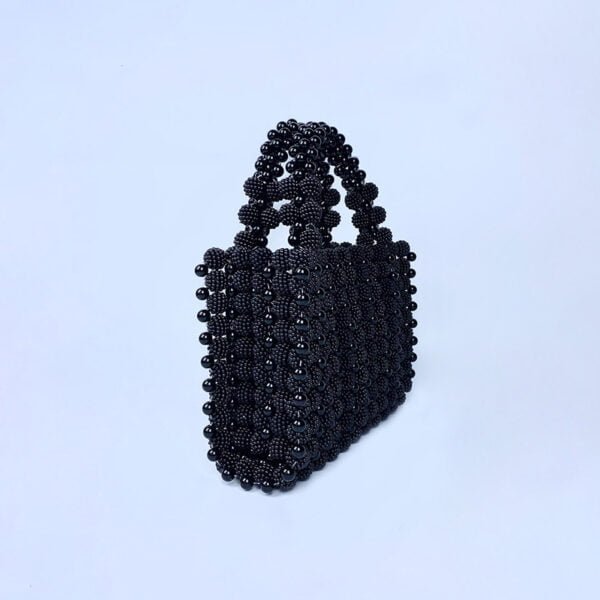 Pearl Dinner Dress Handbag Handmade Woven Small Square Bag - Image 7