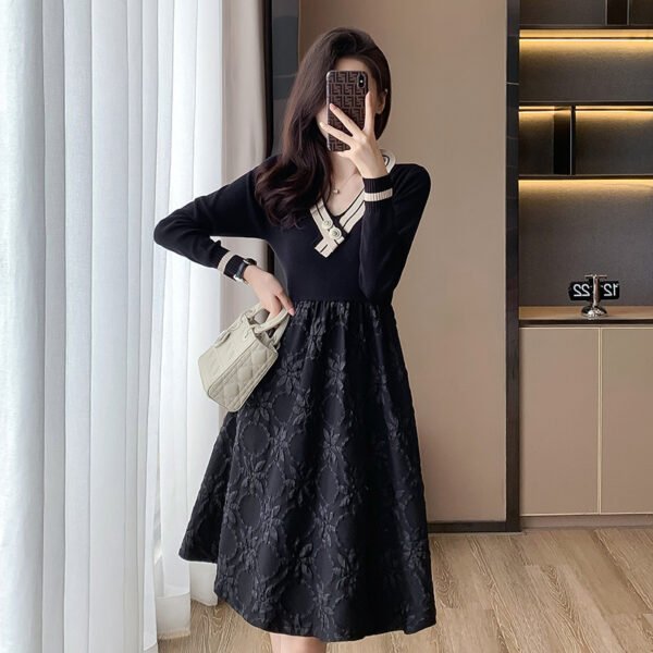 Women's Waist Slimming And Fashionable Stitching Dress - Image 4