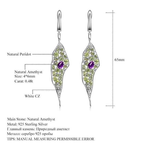 Women's Personalized Jewelry Amethyst Olivine Earrings - Image 5