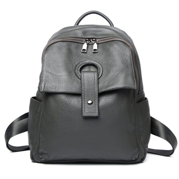 Women's Genuine Leather  Fashion Large Capacity Shoulder Backpack - Image 6