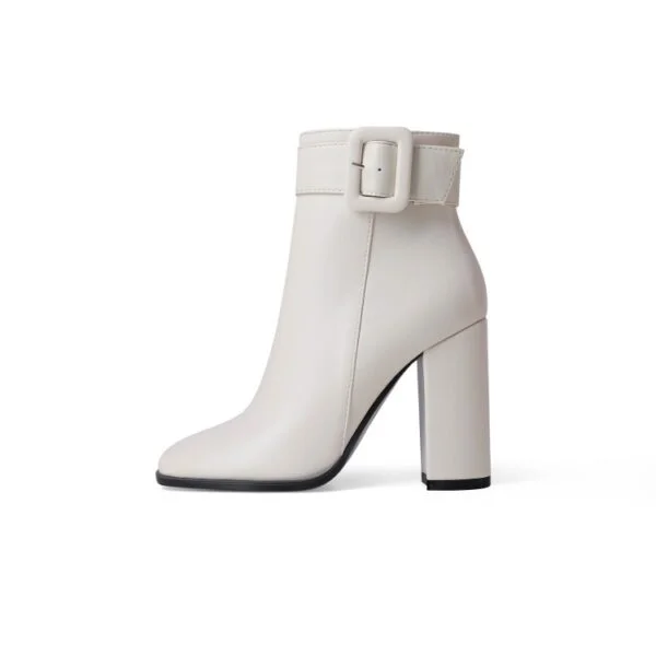 Belt Buckle Thick Heel Short Boots Women European And American Fashion Women's Boots - Image 5