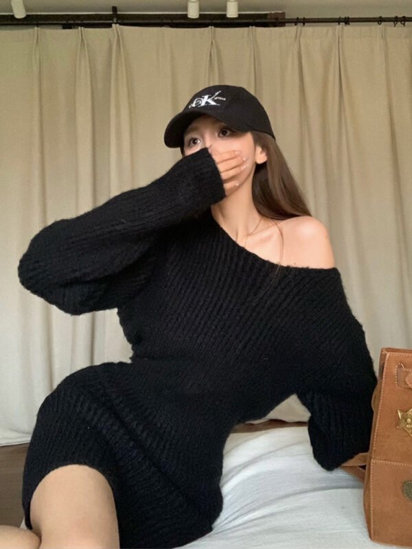 Women's Knitted Dress Sweater Autumn - Image 4