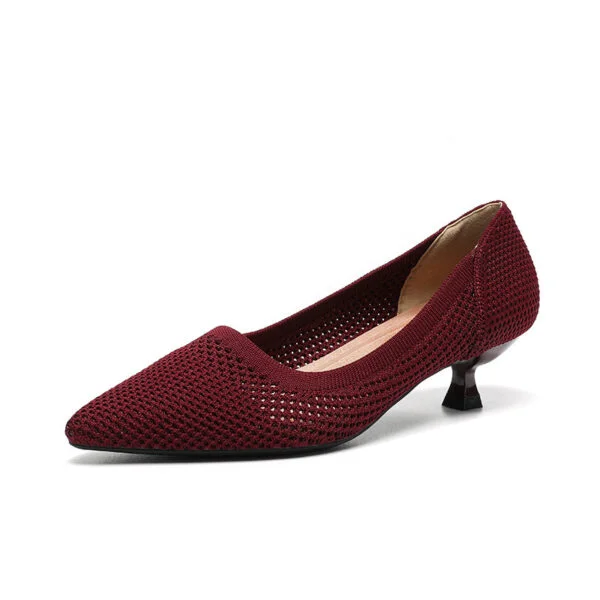 Breathable Hollow Fly Knitted Pointed Casual Shoes - Image 5