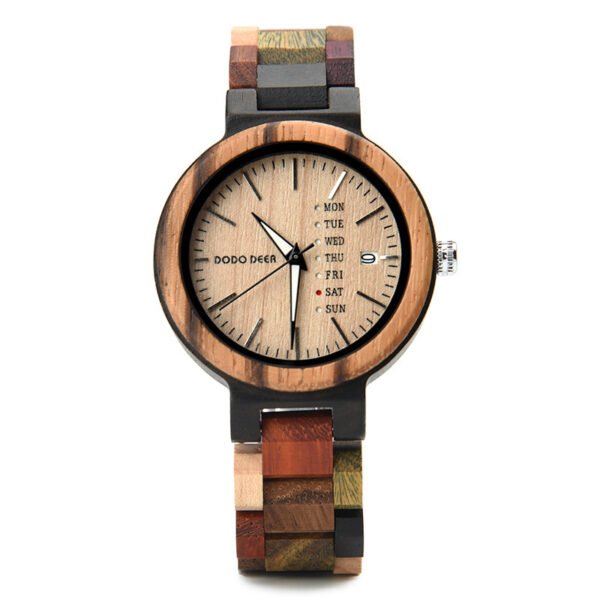 Wood Couple's European And American Style Calendar Watch - Image 6