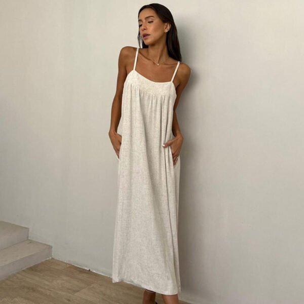 Apricot Soft Skin-friendly Sling Long Dress