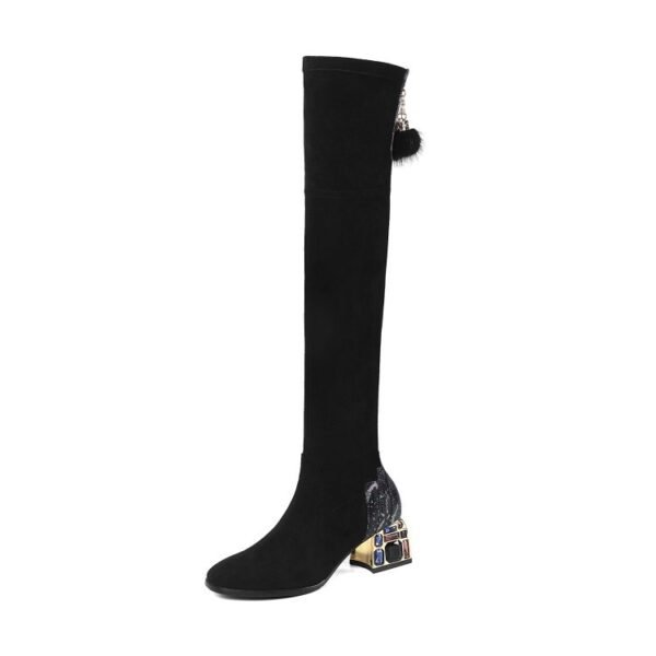 Autumn and winter fashion all-match square toe women's boots - Image 4