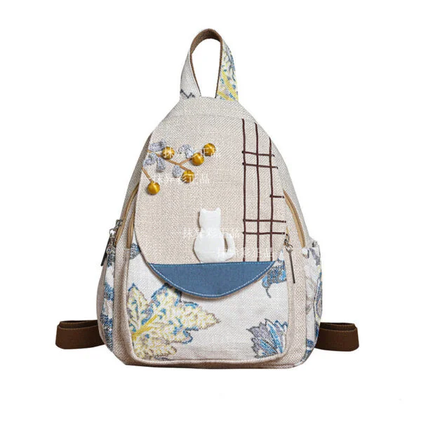 All-matching And Lightweight Handmade Cat Canvas Bag - Image 9