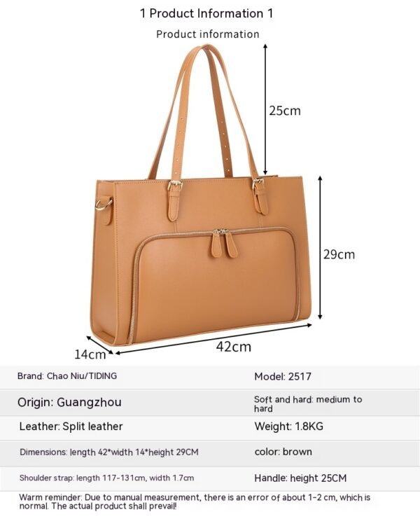 Women's Large Capacity Fashion Shoulder Crossbody Portable Large Bag High Sense - Image 8