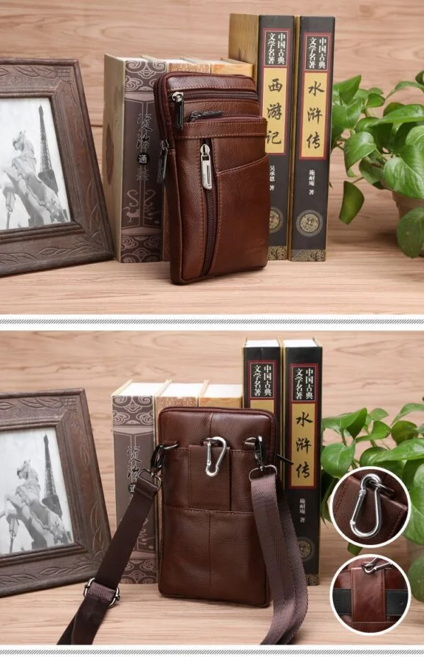 Big Screen Mobile Phone Bag First Layer Cowhide - Image 10