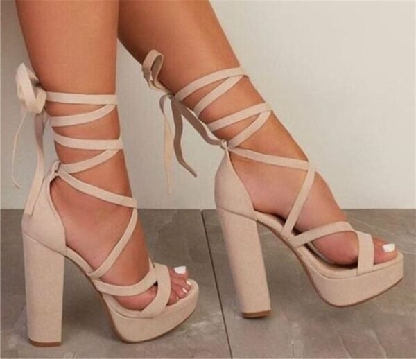 Women's Platform Stiletto Heel Strap Sandals - Image 4