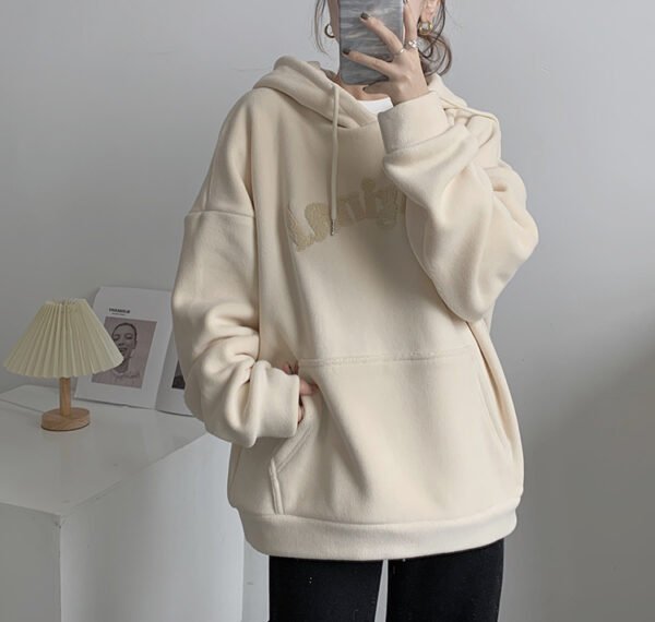 Double-sided Padded Thickened Auli Fleece Hooded Sweatshirt - Image 5