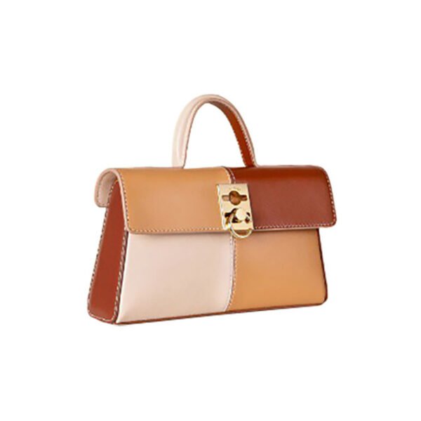 Women's Fashionable Simple Cowhide Flip Chessboard Handbag - Image 9