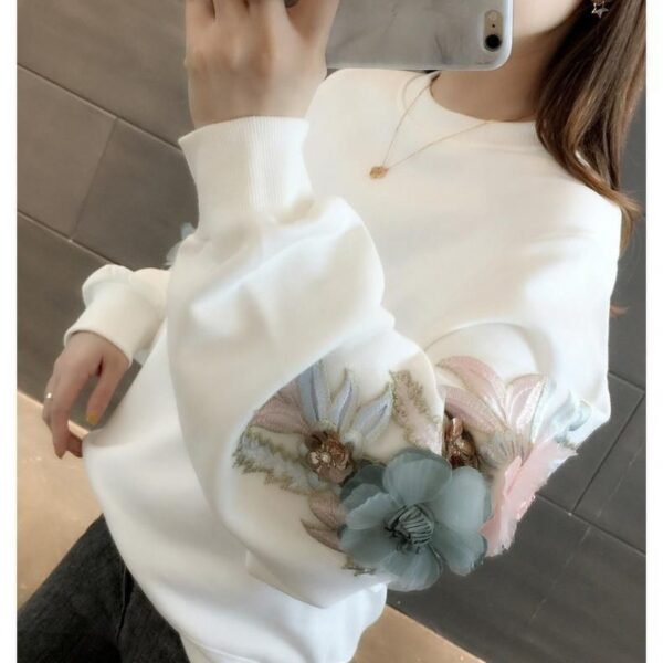 Women's Korean Version Of Loose Long-sleeved Large Size Jacket Female Tops Sweatshirt - Image 5