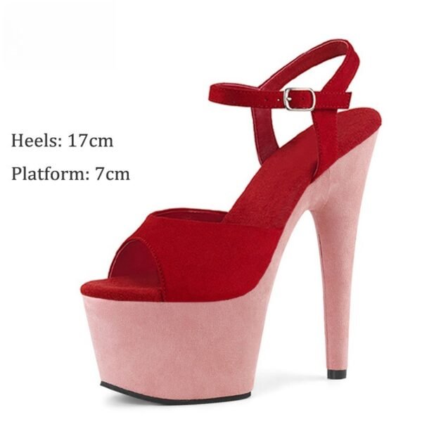 17cm Suede High Heel Sandals Model Catwalk - Image 5