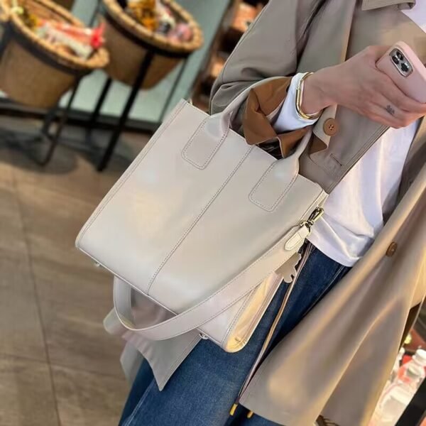 Women's Genuine Leather Crossbody Tote Handbag - Image 7