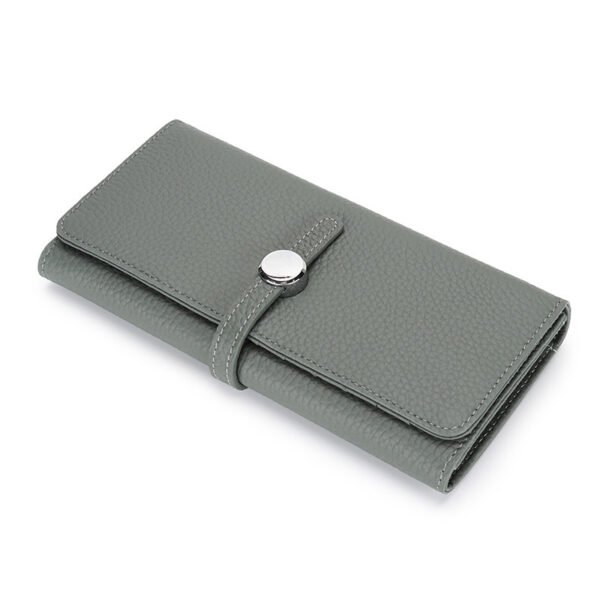 Women's Leather Long Wallet With Large Capacity Folding - Image 7