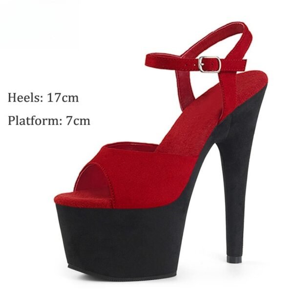 17cm Suede High Heel Sandals Model Catwalk - Image 6