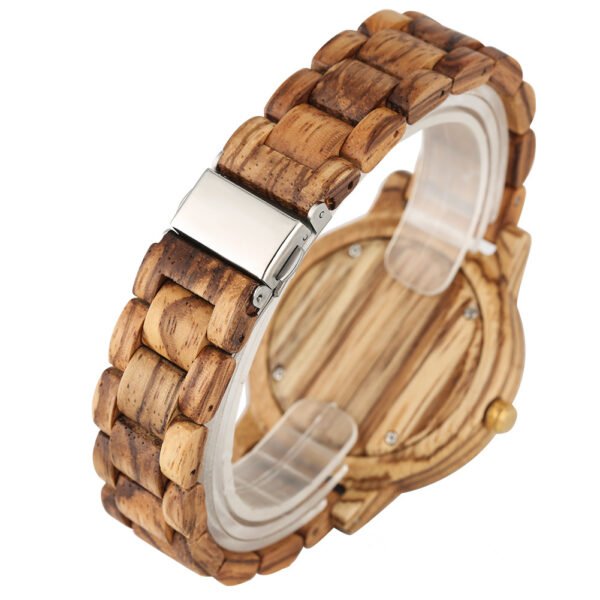 Women's large dial wooden watch - Image 2