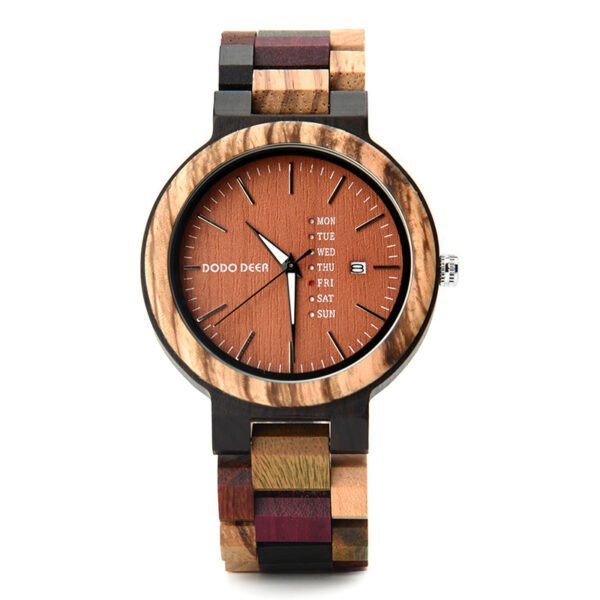 Wood Couple's European And American Style Calendar Watch - Image 7