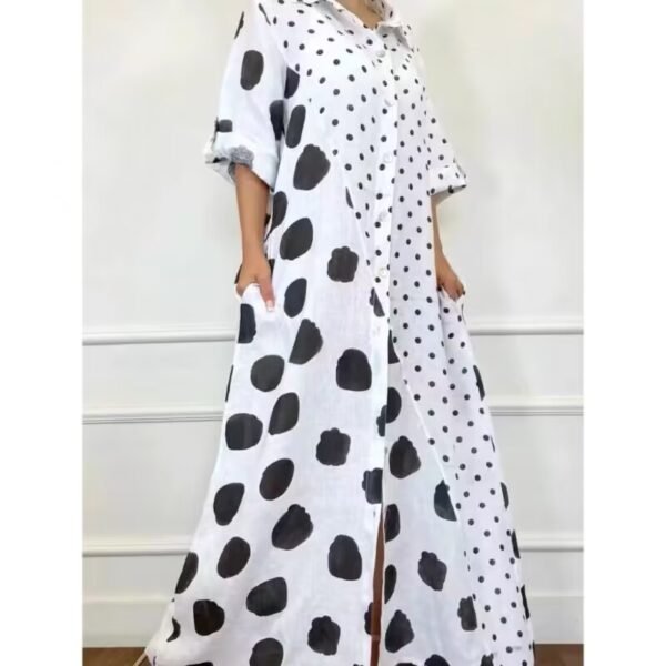 Loose Fashion Casual Long Plus Size Printed Dress - Image 3