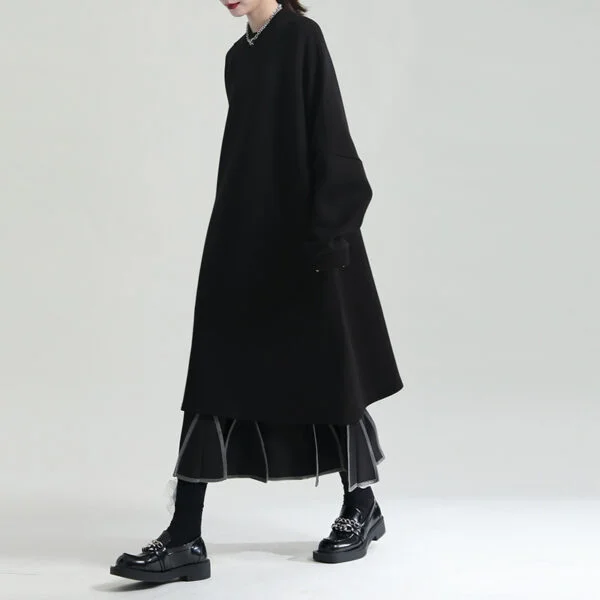 Autumn Air Layer Profile Sweater Loose Dress - Image 3