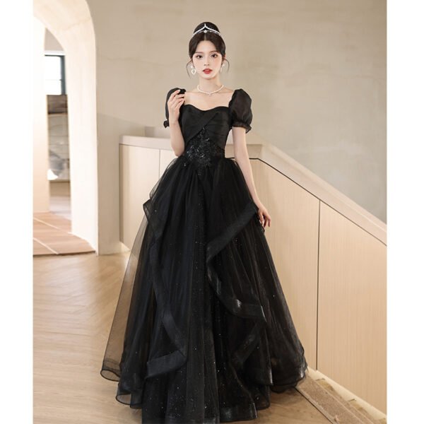 Black Evening Banquet Temperament High-end French Evening Dress - Image 3