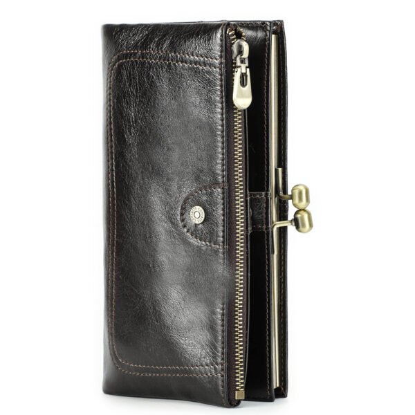 Black Angel First Layer Cowhide High-end Iron Women's Wallet - Image 5