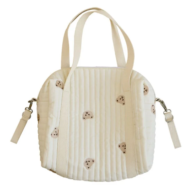 Zipper Embroidered Quilted Mommy Bag - Image 4