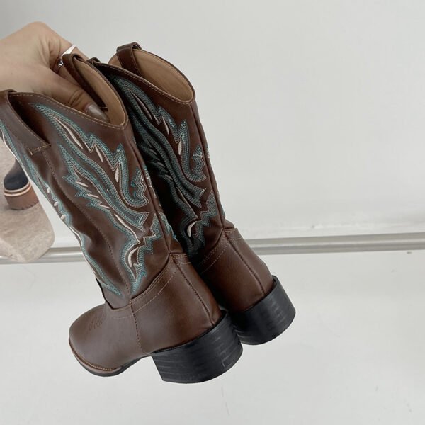 Women's Mid-calf Embroidered Martin Boots - Image 7