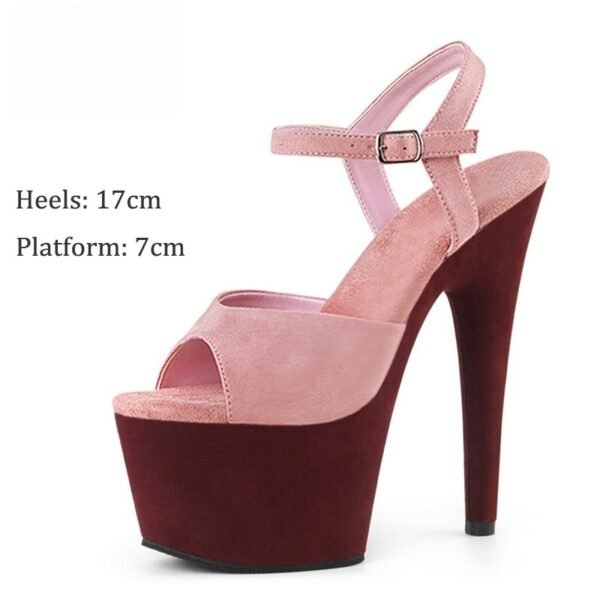 17cm Suede High Heel Sandals Model Catwalk - Image 4