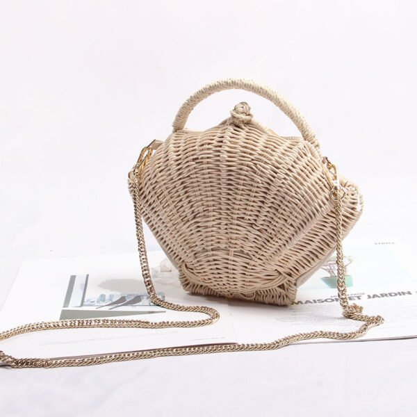 Women's Woven Shoulder Handbag Shell-shaped Chain Pouch - Image 6