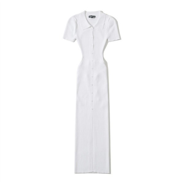 Women's Lapel Front Slit Dress - Image 8