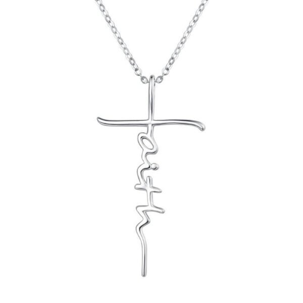 925 Sterling Silver Faith Cross Pendant Necklace