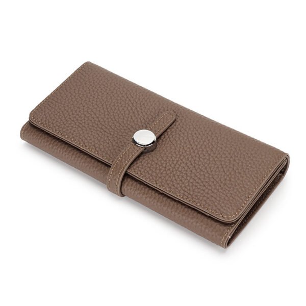 Women's Leather Long Wallet With Large Capacity Folding - Image 3