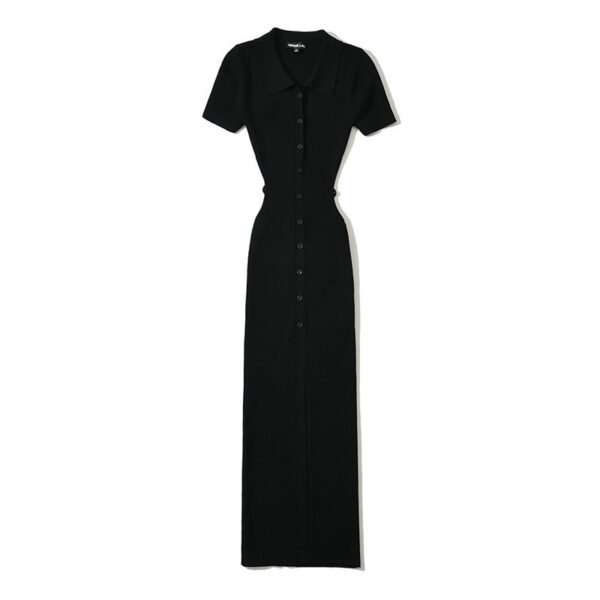 Women's Lapel Front Slit Dress - Image 6