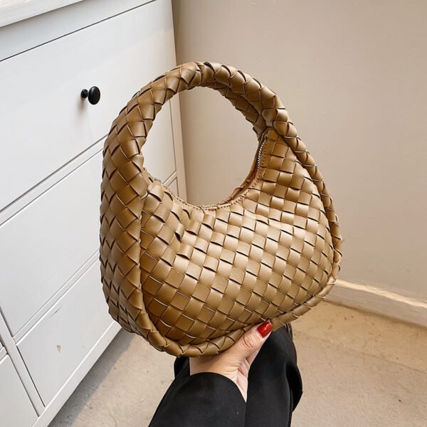 Woven Tote Cute Solid Color Fashion All-match Handbag - Image 2